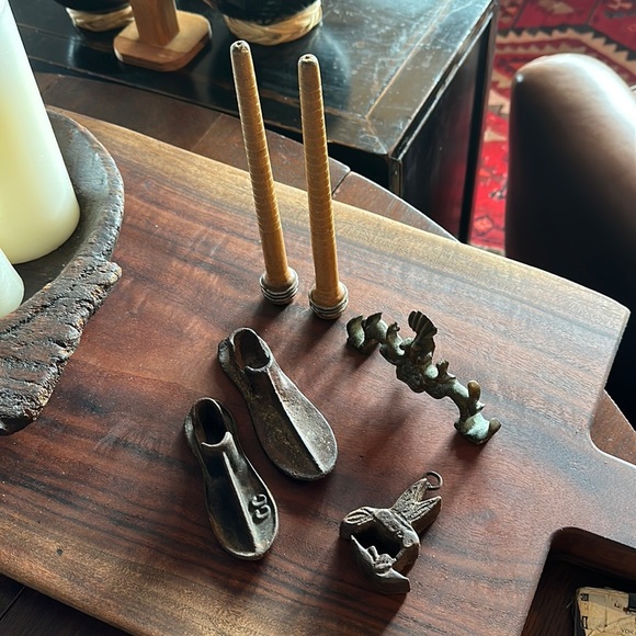 Accents | 6 Antiques Child Shoe Molds Calligraphy Pen Holder Thread ...